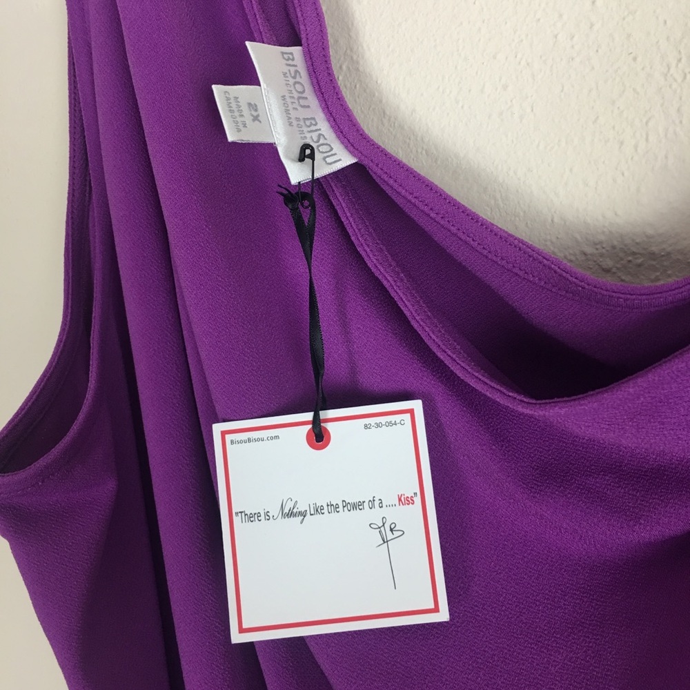 Bisou Bisou | Purple One Sleeve Blouse - Picture 2 of 3